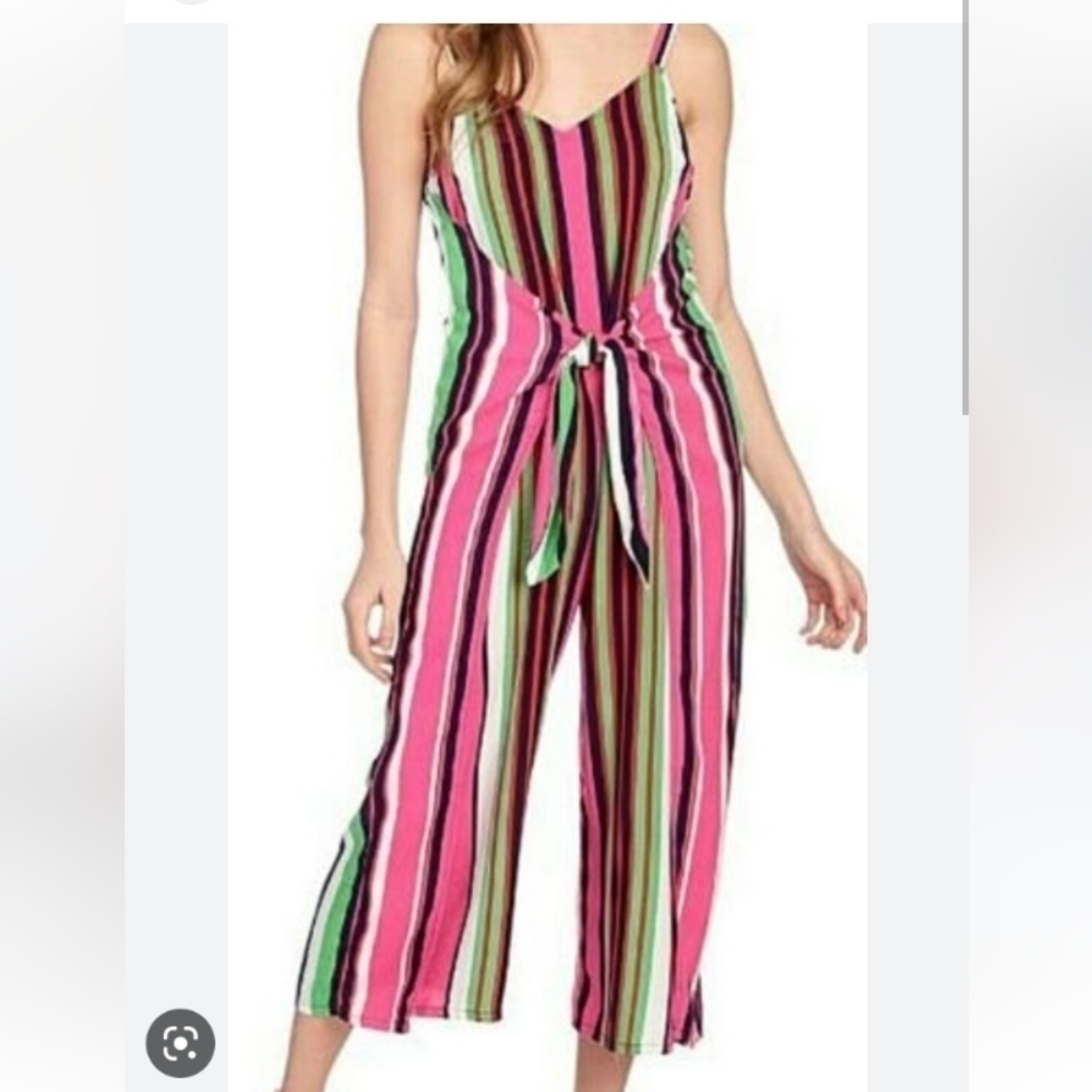 MSK striped cropped jumpsuit
